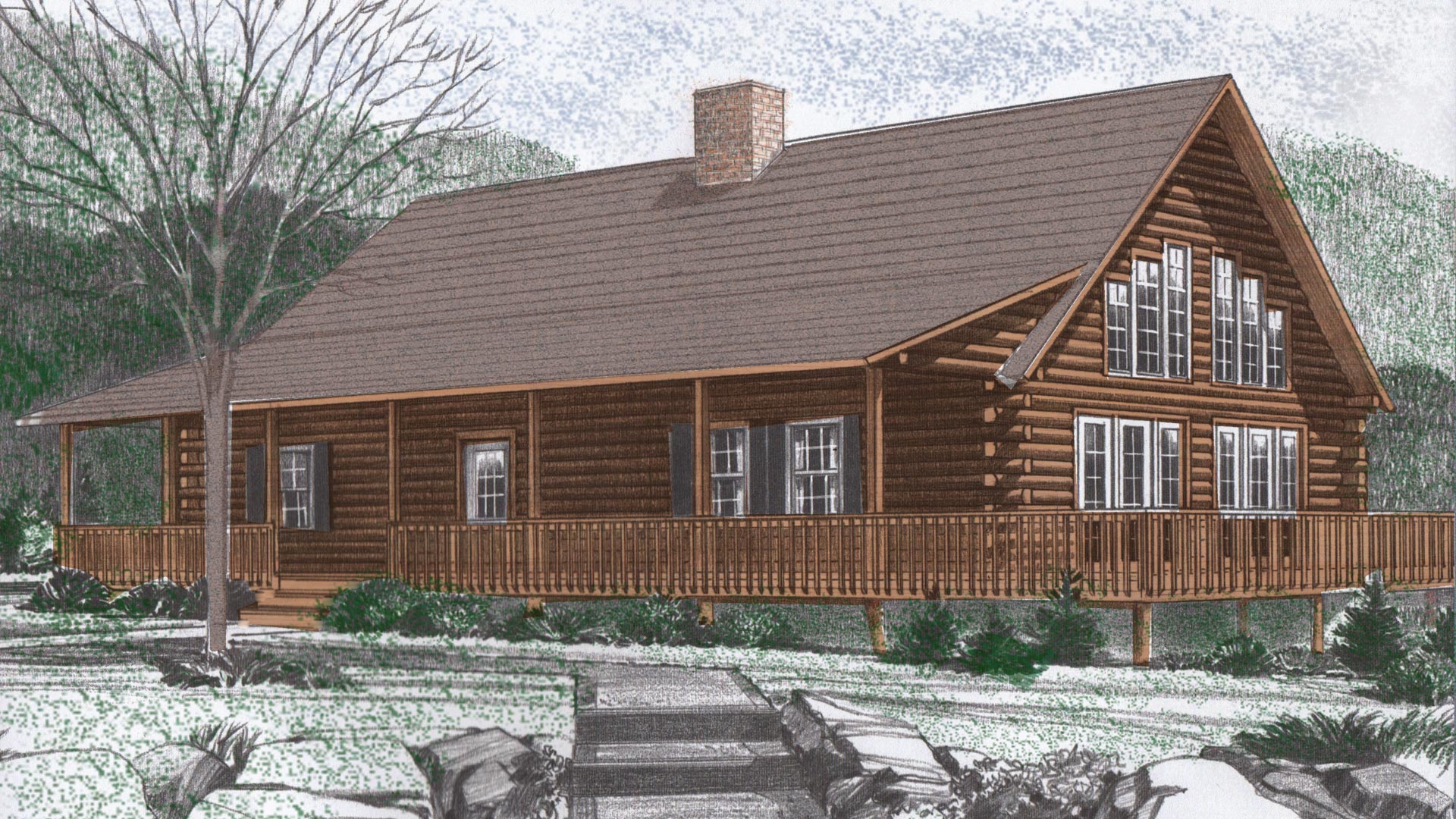 The Harborside Northeastern Log Homes